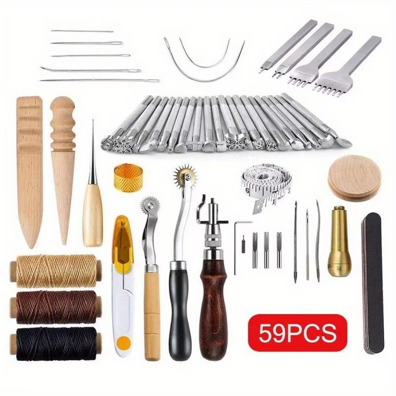 Groover Stitching Tool - 59개로 구성된 가죽 공예 세트, 손바느질,